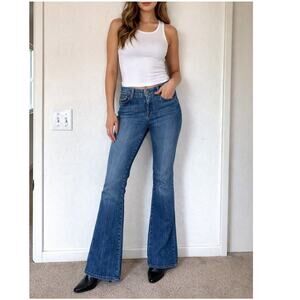 7 For All Mankind Blue Distressed Y2K Bootcut Denim Flare Leg Jeans Size 30